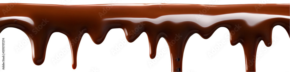 Obraz premium Delicious chocolate dripping down, creating a rich and tempting dessert appeal. Perfect for culinary delights and sweet treats.