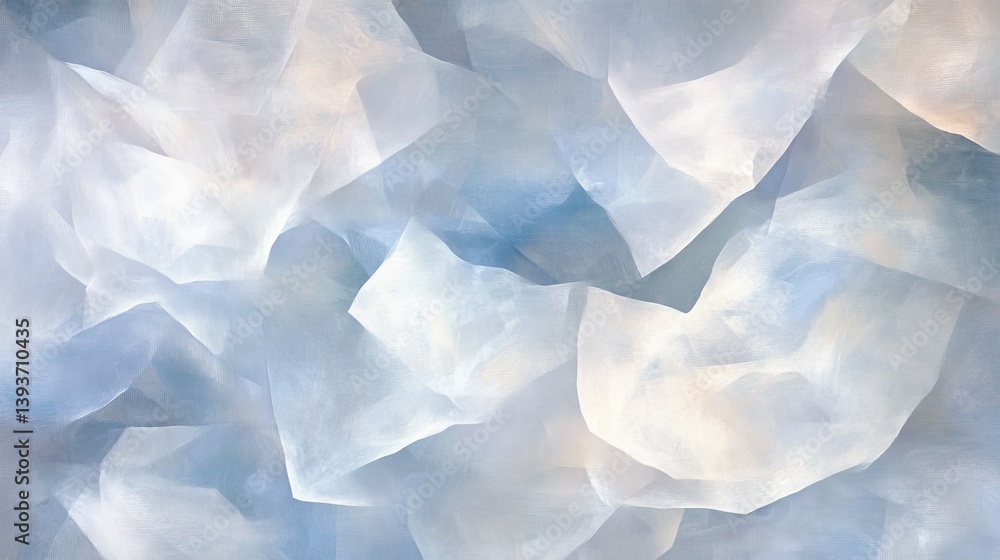 Fototapeta premium Abstract soft fabric background with white, blue, and beige hues in flowing, layered shapes