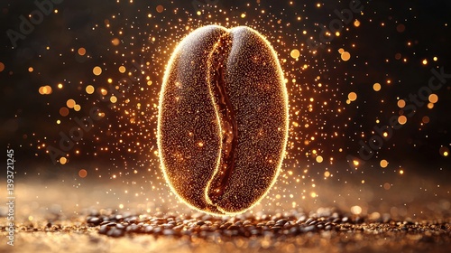 Glowing Coffee Bean: A Magical Espresso Moment