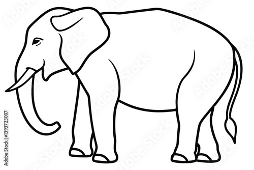 Elephant outline vector illustration and ready for print.