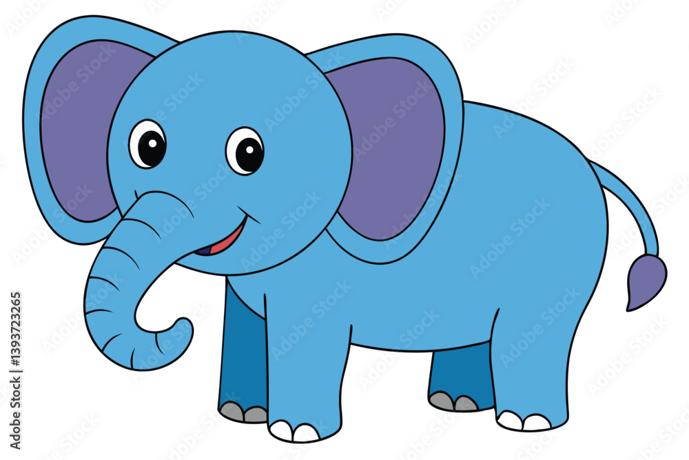Fototapeta premium Elephant outline vector illustration and ready for print.
