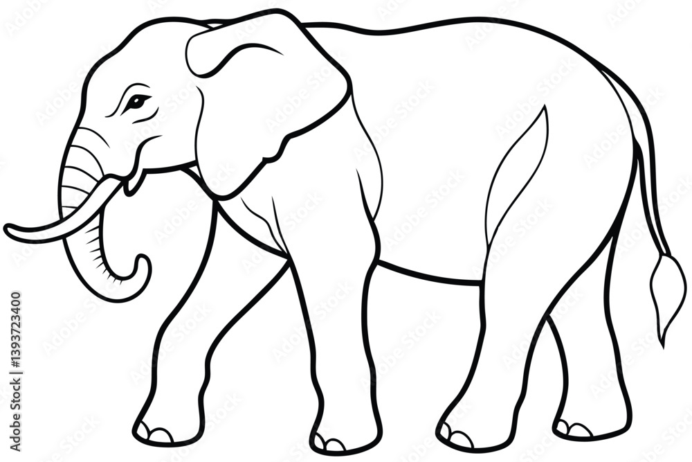 Elephant outline vector illustration and ready for print. Elephant outline vector illustration and ready for print.