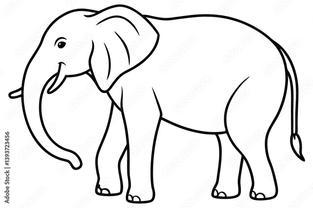Elephant outline vector illustration and ready for print. Elephant outline vector illustration and ready for print.