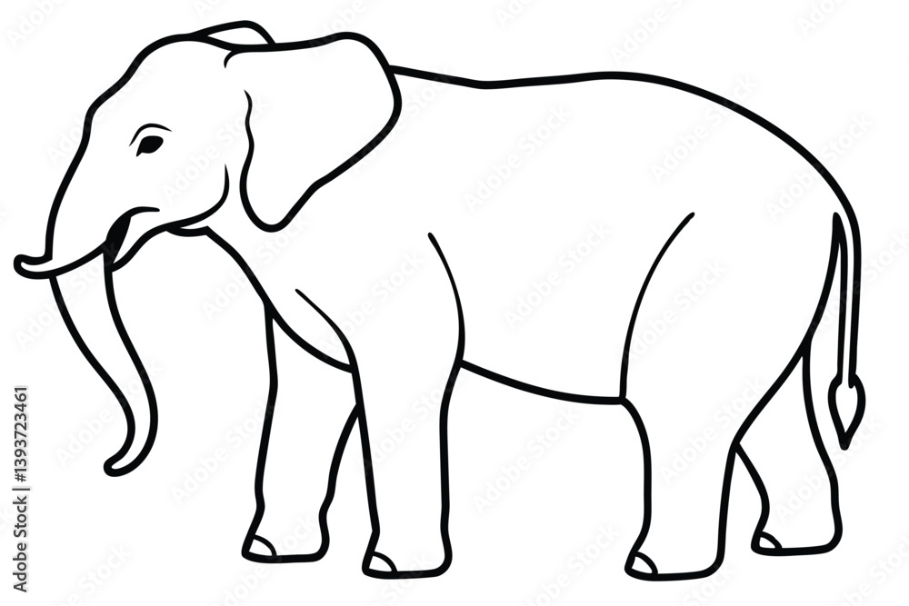 Elephant outline vector illustration and ready for print. Elephant outline vector illustration and ready for print.