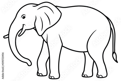 Elephant outline vector illustration and ready for print.