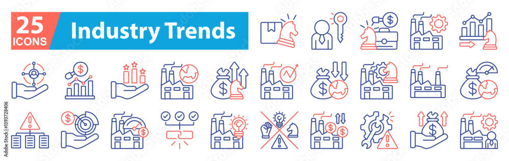 Obraz premium Industry Trend Icon Sheet Outline Vector Chess, Trend, Key, Business Strategy, Industry, Analytics, Stakeholder, Analysis, Competitive, Emerging, Growth, Investment, Strategy, Industry, Benchmarking