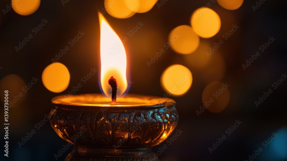 A beautiful lit candle creating warm golden light against the darkness A beautiful lit candle creating warm golden light against the darkness