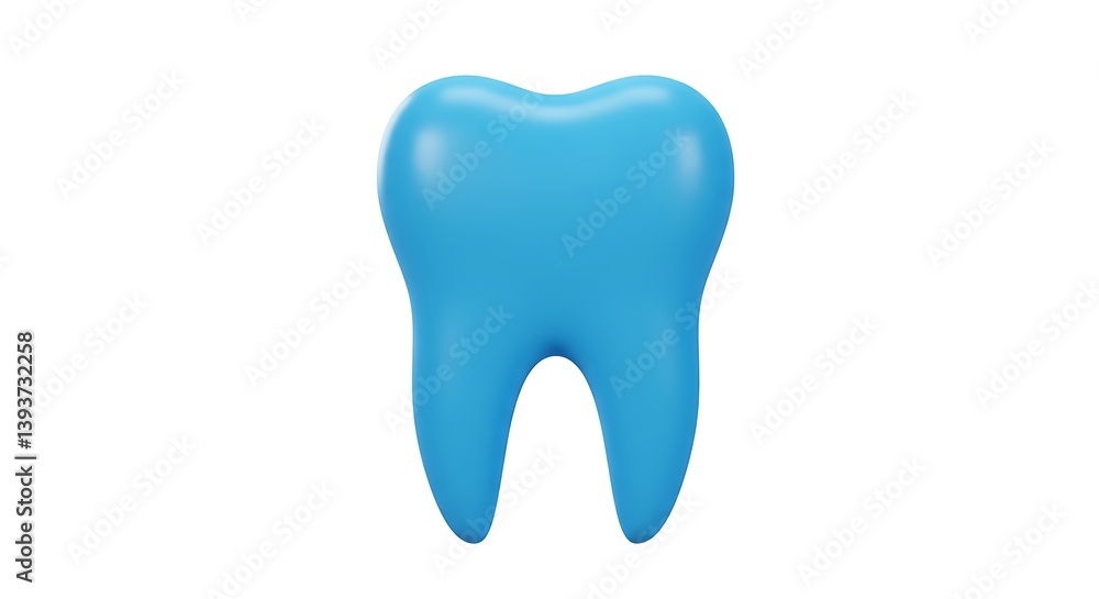 Isolated Blue Tooth Model on White Background Dental Healthcare Concept Isolated Blue Tooth Model on White Background Dental Healthcare Concept