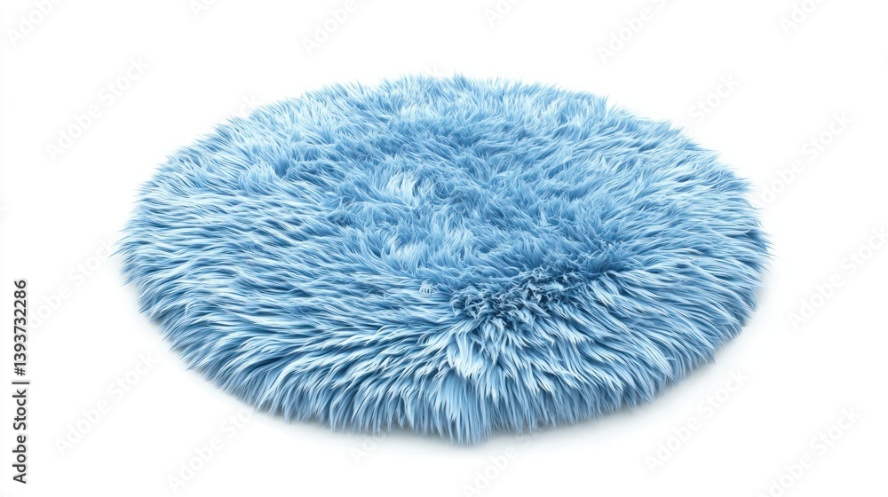 Light blue fluffy circular rug Light blue fluffy circular rug