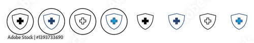 Health insurance icon vector. Insurance health document icon