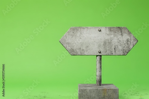 Obraz na płótnie A concrete signpost points towards a specified and unmarked direction