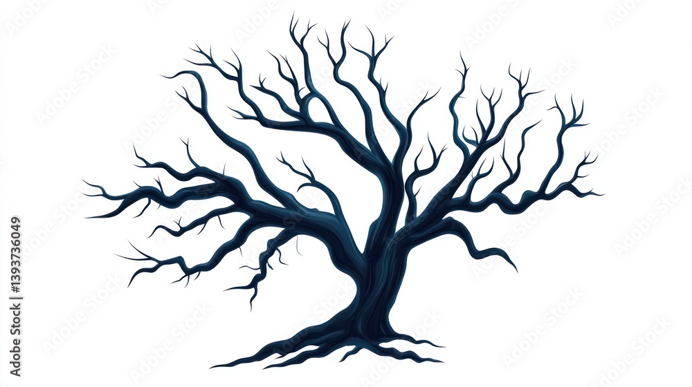 Fototapeta premium Silhouette of a bare, dark tree