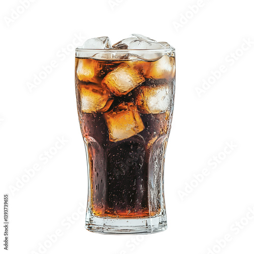 glass of cola with ice