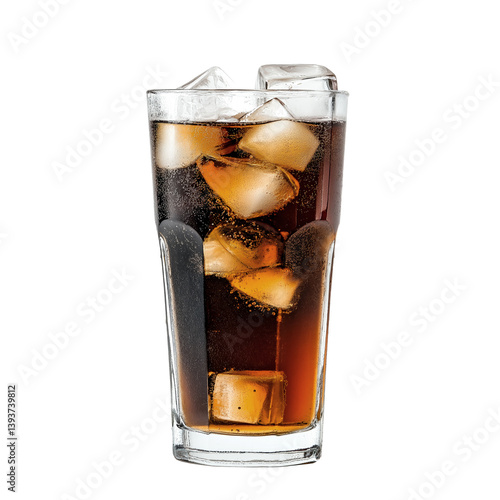 glass of cola with ice
