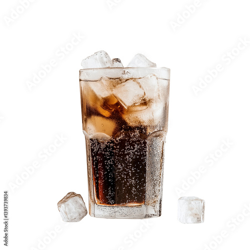 glass of cola with ice