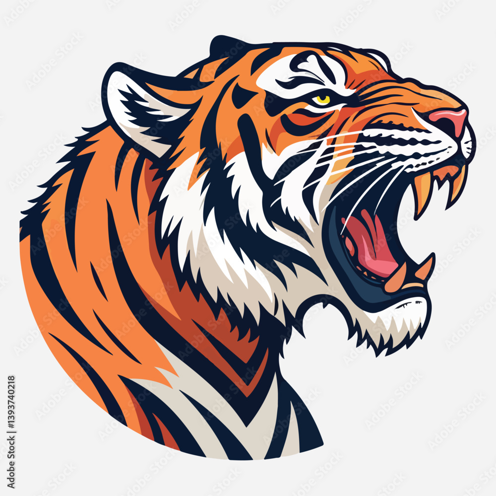 Tiger sticker vector clipart illustration Tiger sticker vector clipart illustration