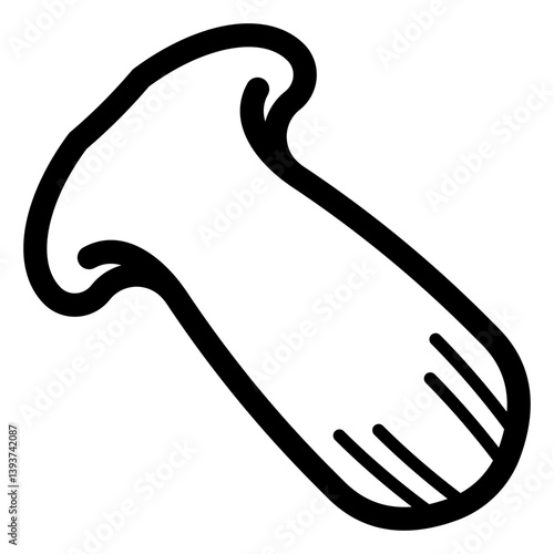 icon of a halved mushroom, showing cross-section detail, used in cooking and BBQ.