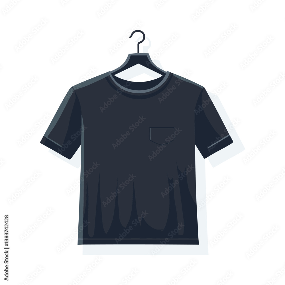 Dark Blue T-Shirt Mockup Hanging Front View Dark Blue T-Shirt Mockup Hanging Front View