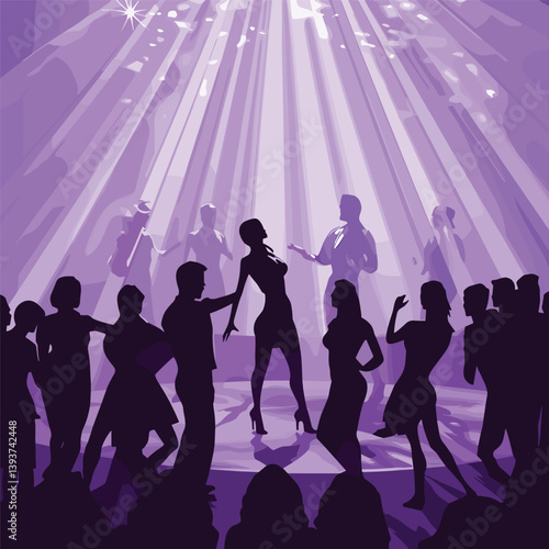 Crowd of People Dancing Under Colorful Stage Lights