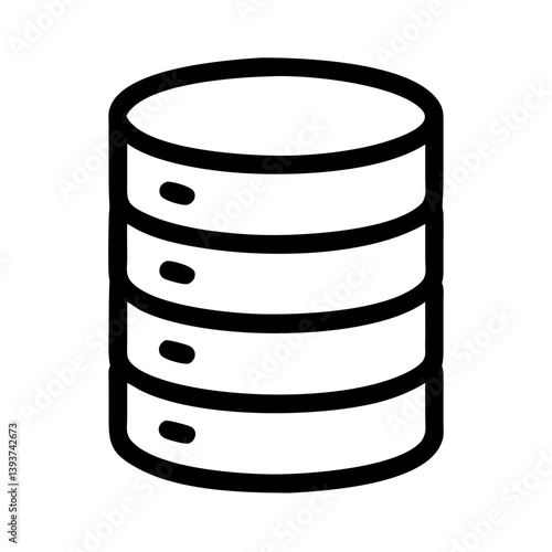 Stacked Database Symbol Representing Data Storage Icon Design