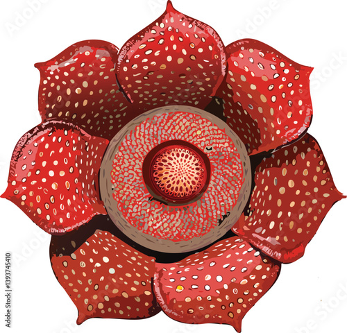 Rafflesia arnoldii, or bunga bangkai a parasitic plant known as the "corpse flower" or "giant lotus" in Sumatra, Indonesia, is a rare and unique flower..