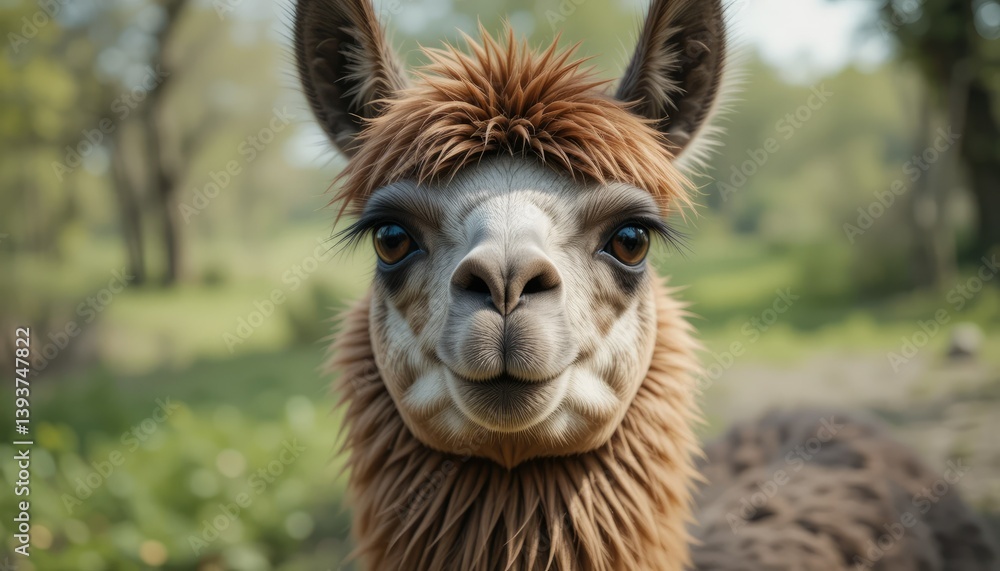 Obraz premium close up of a white alpaca