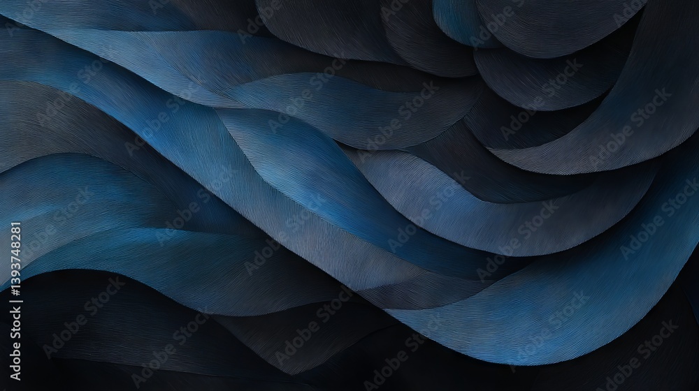 Obraz premium Swirling blue and grey waves create a calming abstract pattern with depth and texture