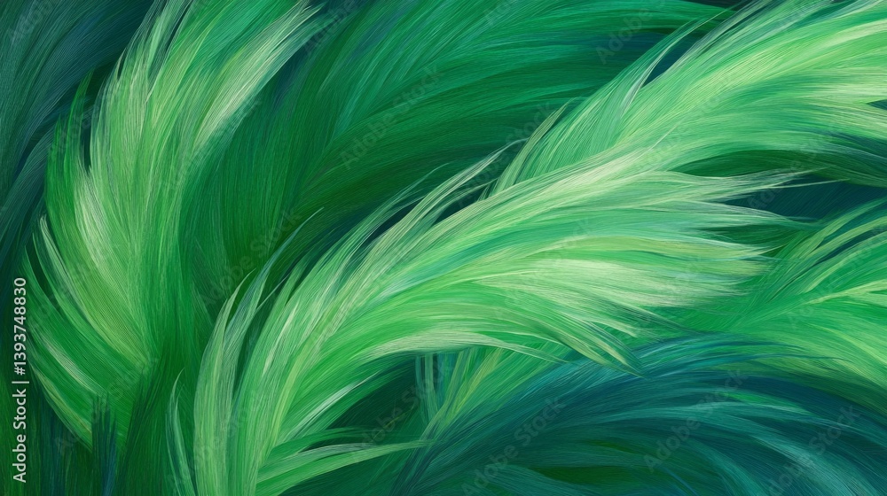 Swirling, painted green forms. Soft, flowing lines of different shades of green Swirling, painted green forms. Soft, flowing lines of different shades of green
