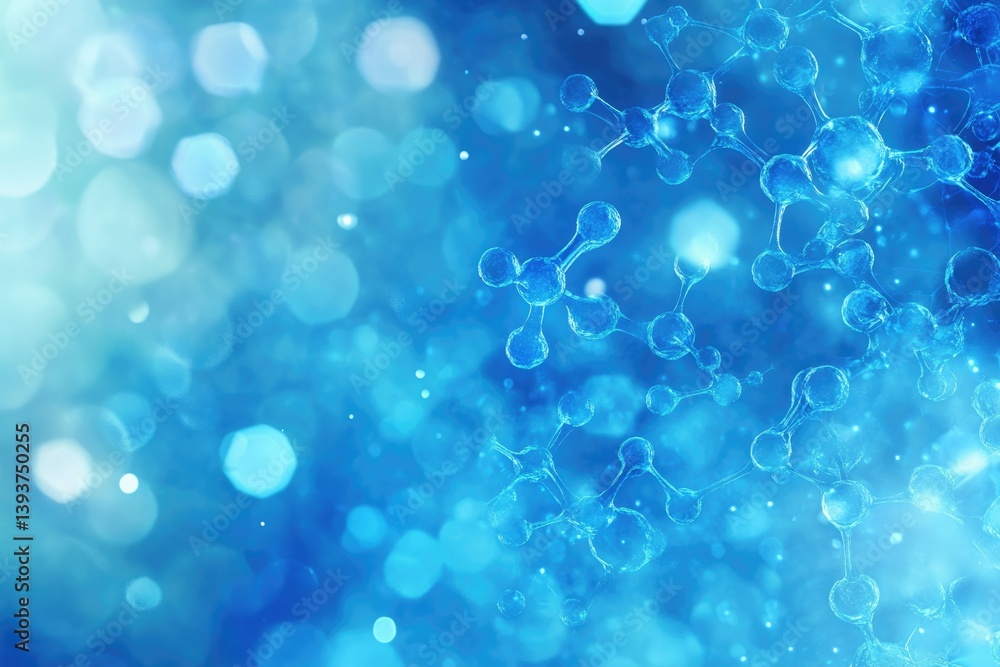 Abstract blue background with molecule structures, representing science, technology, or medicine. Abstract blue background with molecule structures, representing science, technology, or medicine.