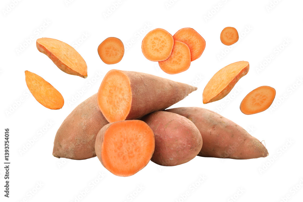PNG, Healthy food, sweet potato isolated on white background