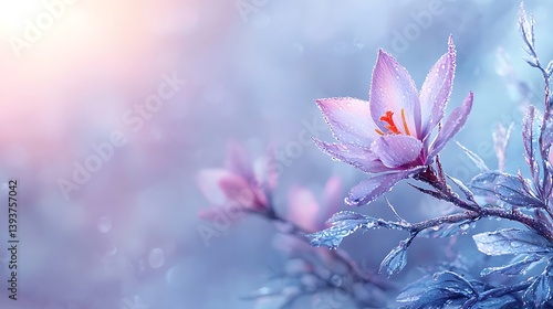 Spring's blooming wonderland close-up of flora in a serene soft light environment