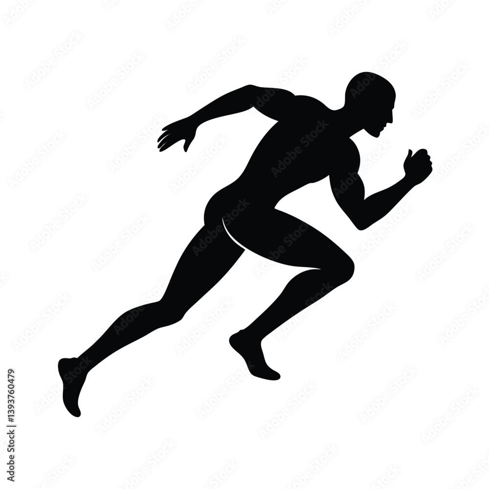 Sprinting Runner Isolated on White Background Sprinting Runner Isolated on White Background