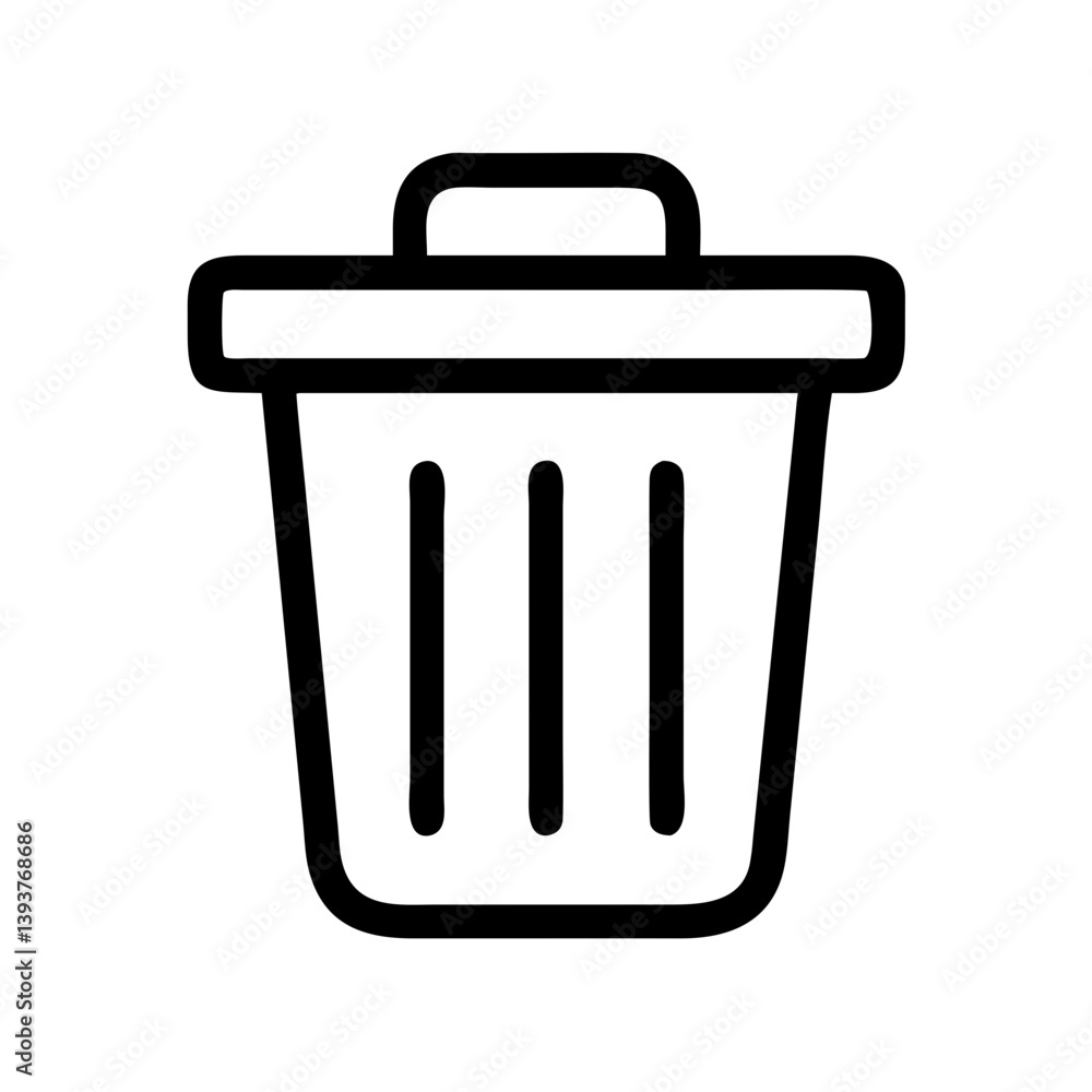 Trash Bin Representing Delete or Remove Icon Design Trash Bin Representing Delete or Remove Icon Design