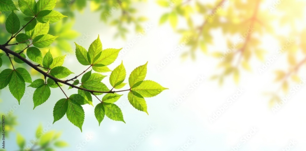 Tree Branches with Leaves on White Background, forest, trees Tree Branches with Leaves on White Background, forest, trees