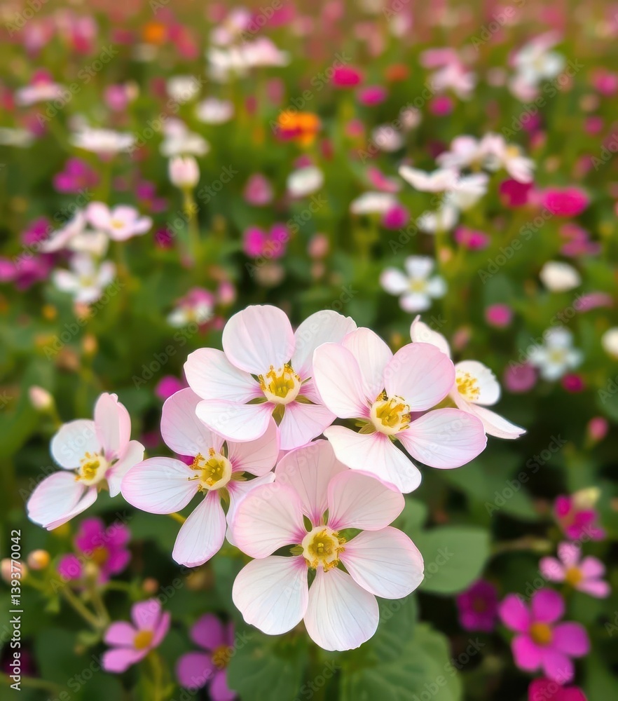Delicate white and pink Bacopa monnieri blossoms in a vibrant herbal field, bright, flower Delicate white and pink Bacopa monnieri blossoms in a vibrant herbal field, bright, flower