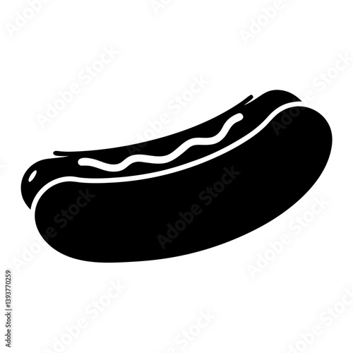 A Delicious Hot Dog with Mustard Classic American Food Illustration