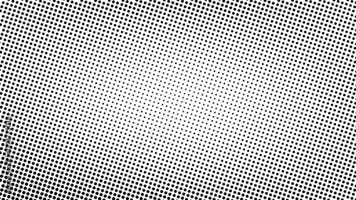 Black Halftone Dotted Texture on White Background – Grunge Comic Style Overlay for Vintage Paper Effect, Retro Pop Art Design Element