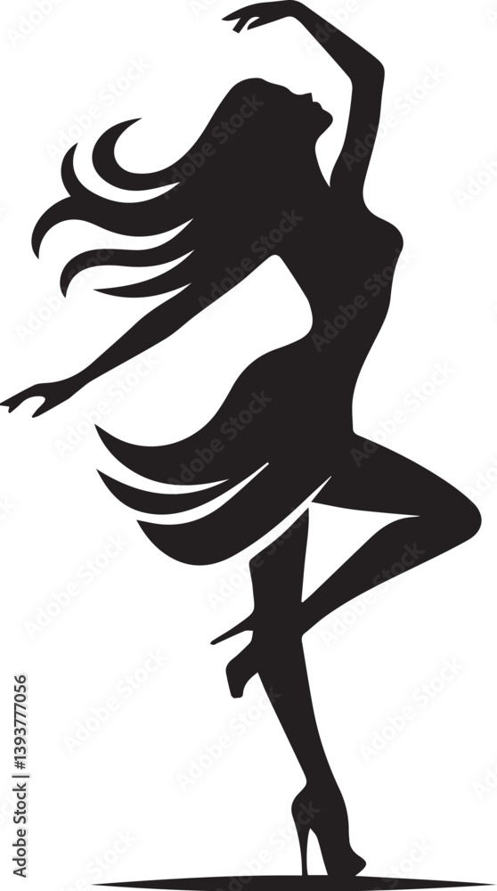 dancing silhouette vector illustration dancing silhouette vector illustration