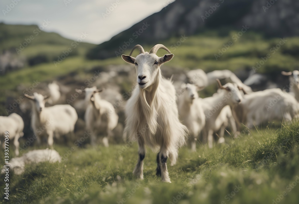 goat scattered goatee hill way more funny waving focus out wind goats background grazing farming mammal countryside meadow animal agriculture cute field domestic food eating children grass farm land goat scattered goatee hill way more funny waving focus out wind goats background grazing farming mammal countryside meadow animal agriculture cute field domestic food eating children grass farm land