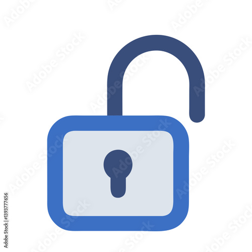 Unlocked Padlock Representing Access or Permission Icon Design