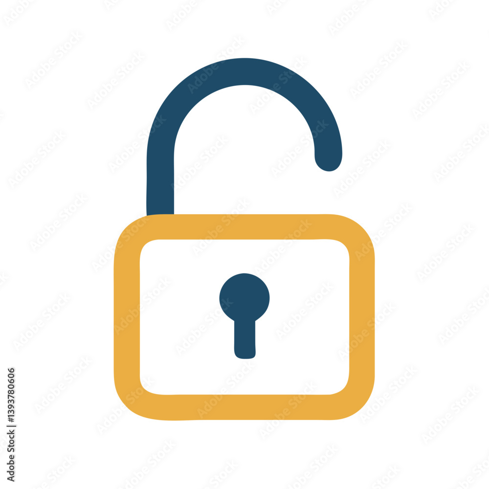 Unlocked Padlock Representing Security Access Icon Design Unlocked Padlock Representing Security Access Icon Design