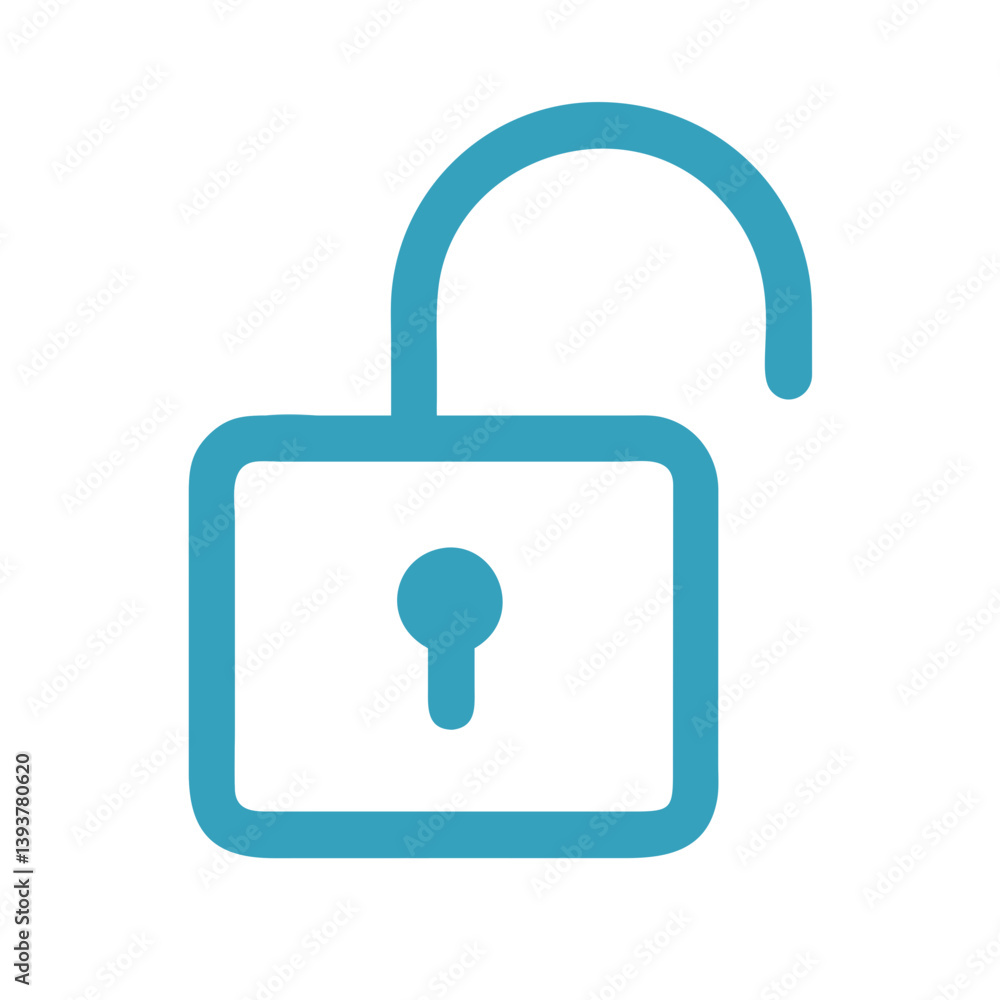 Unlocked Padlock Representing Security Access Icon Design Unlocked Padlock Representing Security Access Icon Design