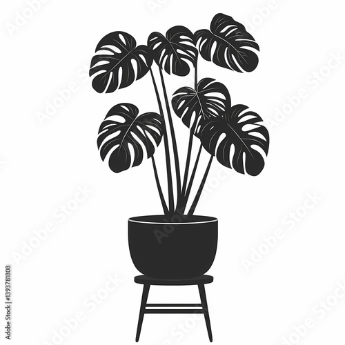 Stylish Monstera Potted Plant: Elegant Greenery for Modern Home Decor & Interior Spaces