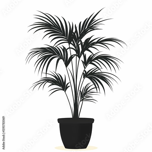 Vibrant Green Potted Palm Tree: Perfect Indoor Plant for Modern Home Decor & Sustainable Living