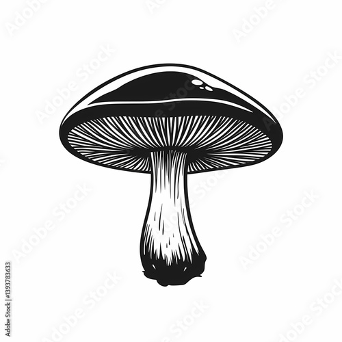 Organic Forest Mushroom Sketch Illustration: Edible, Sustainable & Wholesome Fungi Artwork