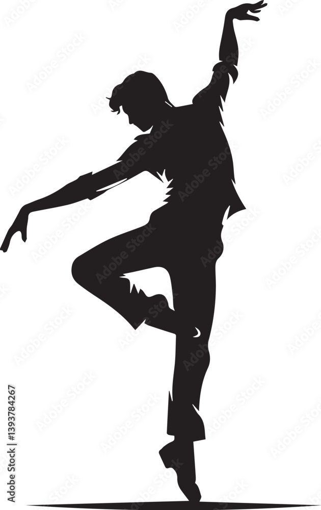 Fototapeta premium Black and white dancing vector
