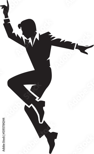 Black and white dancing vector