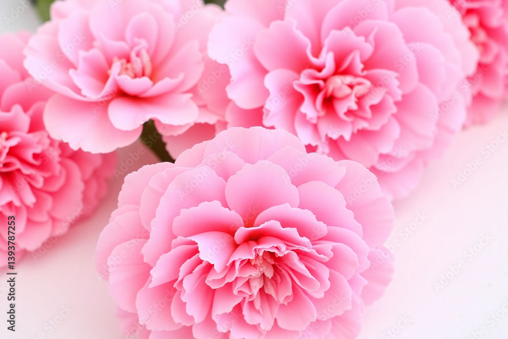Obraz premium bunch of pink carnations on a white background