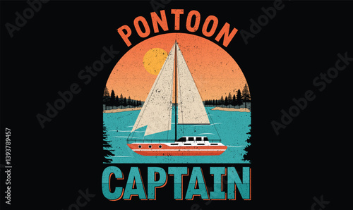 Pontoon captain t shirt design