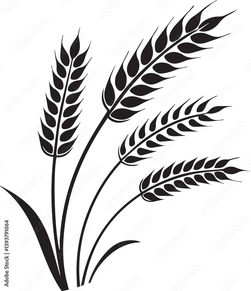 Fototapeta premium Wheat Plant Ears - Vector design illustrator 